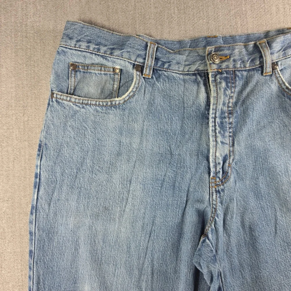 Talbots Jeans Mens 36x32 Blue Light Wash Straight Leg Denim‎ Casual G01-1405